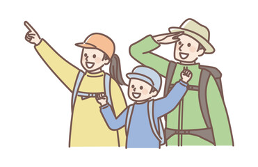 simple illustration of people going camping