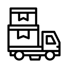 box truck line icon