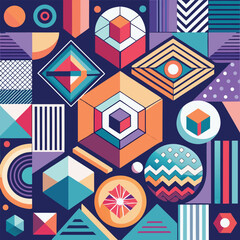 Obraz premium Modern Geometric Patterns & Abstract Shapes Vector Bundle for Backgrounds, Branding & Digital Design