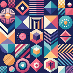 Obraz premium Modern Geometric Patterns & Abstract Shapes Vector Bundle for Backgrounds, Branding & Digital Design