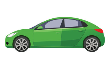sleek green sedan streamlined form