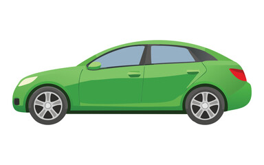 dynamic green hatchback illustration