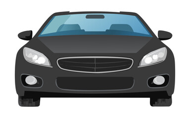 Black Sedan - Front View