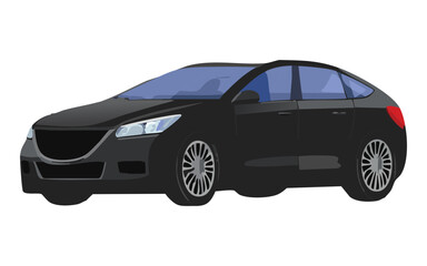 sleek black sedan modern profile