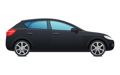 practical black station wagon illustration