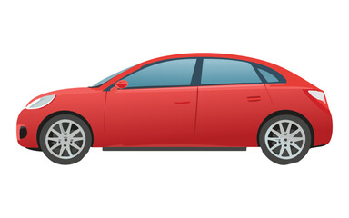 modern red sedan illustration