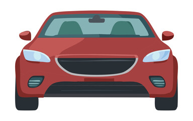 contemporary red sedan front view