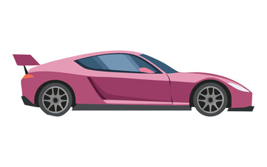 elegant pink sports car silhouette