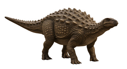 Naklejka premium Detailed armored dinosaur with prominent osteoderms and a long tapering tail