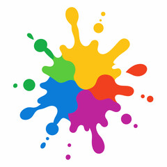 Obraz premium Colorful Paint on White Background Vibrant Artistic Strokes for Creative Projects