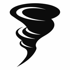 Powerful Tornado Swirl Silhouette Vector Dramatic Weather Icon for Bold Design Projects