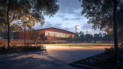 Stadium Colorful Lights France  Illuminated Night View of a French Arena with Vibrant Lighting and Electric Atmosphere

