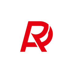 letter rd linked red simple geometric logo vector