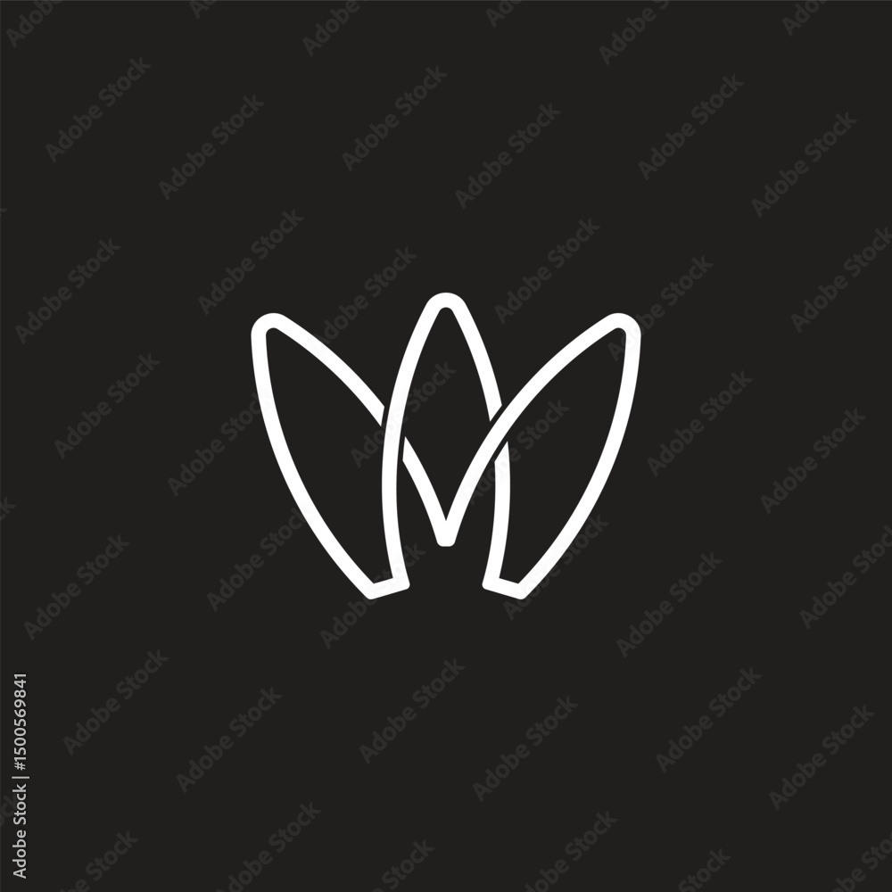 Poster three linked wires overlapping simple logo vector