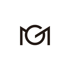 letter mg simple circle geometric lines logo vector