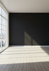 Photo of Empty Modern Interior Room with Window and Sunlight