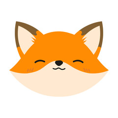 Cartoon Illustration of a Smiling Fox