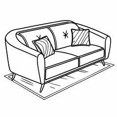 Minimalist line art of a sofa