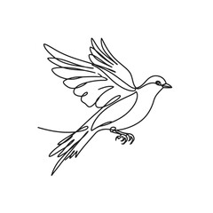 Minimalist Dove: Single Line Drawing of Peace and Freedom