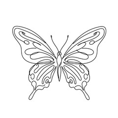 Elegant Butterfly Line Art - Minimalist Insect Illustration