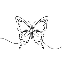 Butterfly Continuous Line Art: Minimalist Insect Illustration