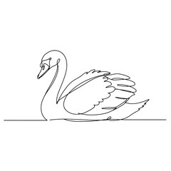 Elegant Swan: Minimalist Line Art Illustration