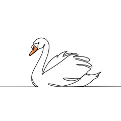 Elegant Swan Continuous Line Art - Minimalist Design