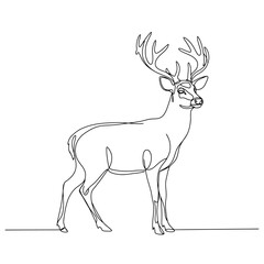 Elegant Deer: Minimalist Continuous Line Art
