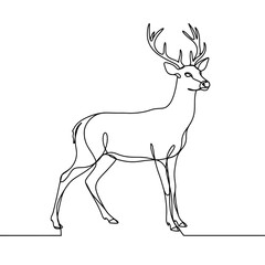 Minimalist Deer: Single Line Animal Art