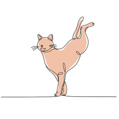 Whimsical Cat Yoga: Continuous Line Art Illustration
