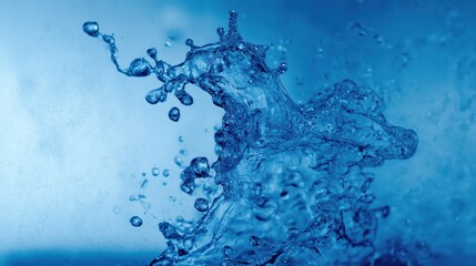 Dynamic water splash in blue tones, abstract motion blur conveying fluid energy and movement