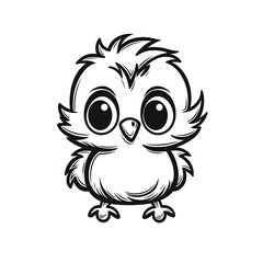 Fototapeta premium Cute cartoon baby pigeon smiling.