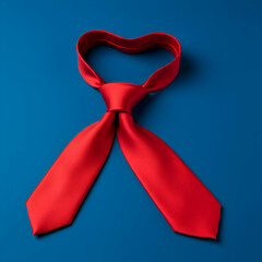 Red Tie, Heart Shape, Men's Fashion