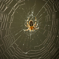 Spider in Web: Orb Weaver Close-Up