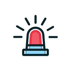 Emergency Siren Light Colors Vector Art Illustration Design