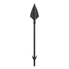 Sleek Arrow with a Modern Profile in Deep Charcoal Isolated on Transparent Background