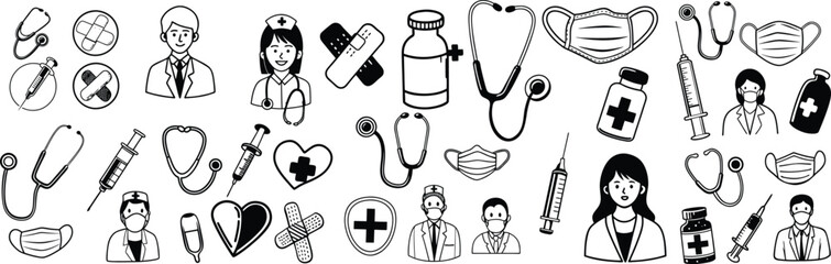 Set of medical icons. Health care medical sign icons. Medicine and Health icons