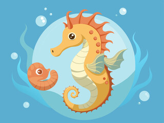 Obraz premium sea horse illustration