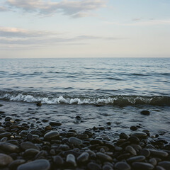 Serene Ocean Waves on Rocky Shore