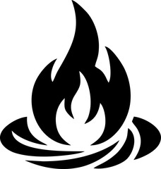 Obraz premium Symbolic Fire Icon with Abstract Design