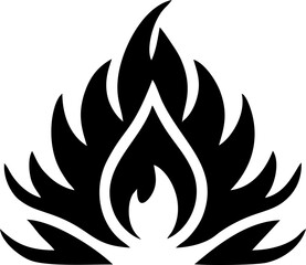 Bold Black Fire Symbol for Graphic Design