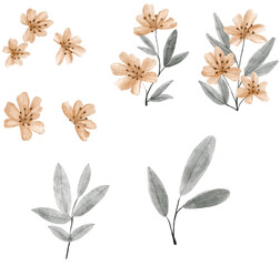 Floral flowers abstract watercolor seamless pattern design drawing brush summer