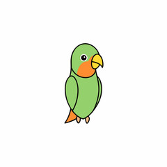 green parrot isolated on white
