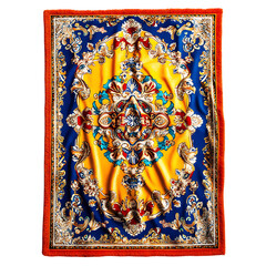 Luxurious Beach Towel with Large Ornate Decorative Isolated on Transparent Background