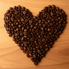 Heart of Coffee Beans: Roasted Coffee, Love, Caffeine