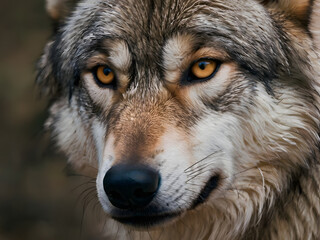Fototapeta premium gray wolf head portrait