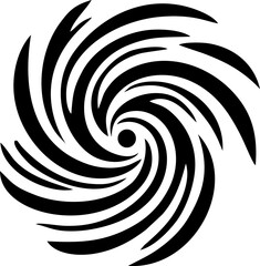 Abstract black and white swirling vortex design
