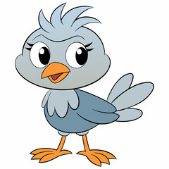 cartoon bird with a sign