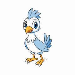 cartoon bird on white background