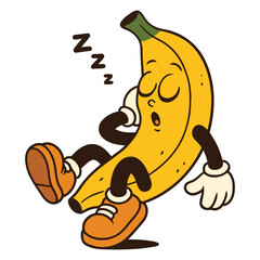 Cute Sleeping Banana Cartoon Character